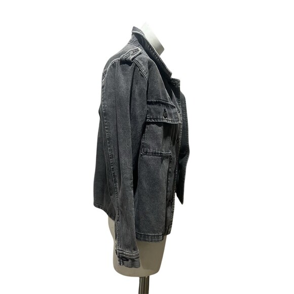 Dear John Utility Jacket Womens Size S Washed Gray Denim Button Front - Picture 4 of 6